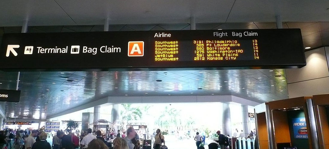 bag claim sign