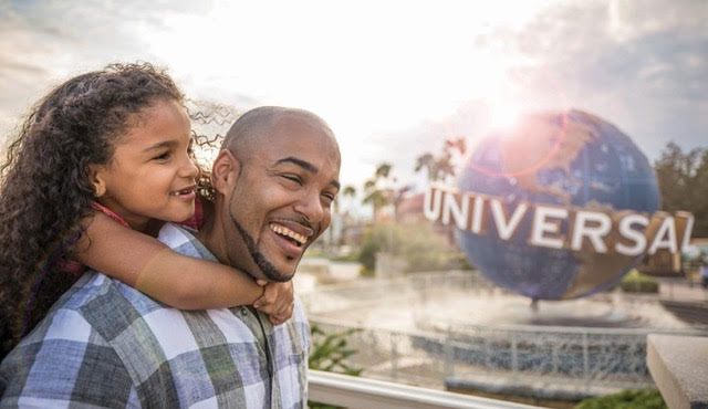 father and daughter enjoying universal studios orlando