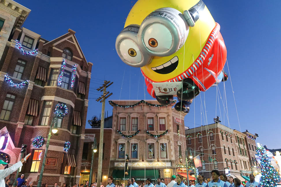 Minion float during the holiday parade