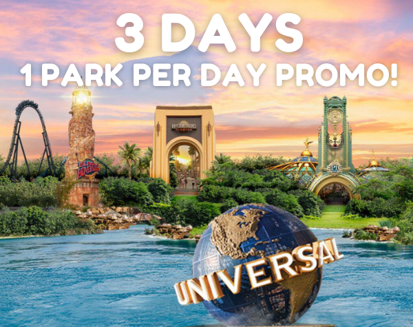 Universal 3 Day One Park Per Day PROMO